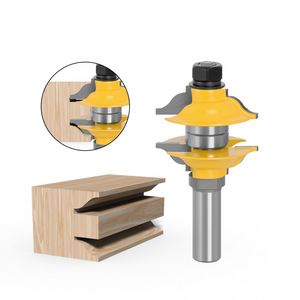 3pcs 12.7mm Shank <strong>Router</strong> <strong>Bit</strong> <strong>Set</strong> Extended Tenon Entry Door Rail &amp; Stile Cutter Kit <strong>for</strong> <strong>Woodworking</strong> and Cabinetry - Product Image 2