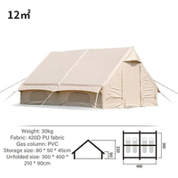 Tente de camping surdimensionnée en tissu Oxford imperméable et ignifuge, deux chambres, un salon, pour 8 à 13 personnes, résistance au vent 10, 3000 mm+, été