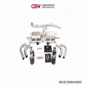 Escape valvetronico de desempenho acessível, silenciador de ponta quad de fibra de carbono para v w tiguan 2.0t awd sistema de catback completo - Product Image 5
