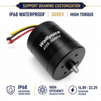 Moteur sans balais étanche IP68 Waillynice F4125 300KV 3-6S 410W pour propulseur de robot sous-marin ROV