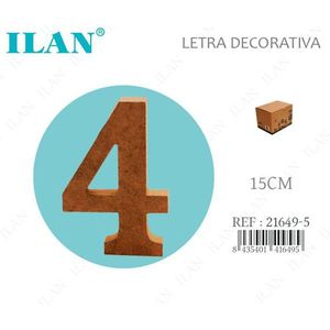 ILAN Lettera Decorativa 15 Cm Numero 4 Per Decorazione Murale - Product Image 1