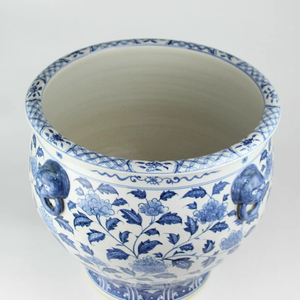 Jingdezhen Grands pots de fleurs en céramique peints à la main pour l'extérieur <span class=keywords><strong>Bleu</strong></span> Blanc Motif de feuilles Pots de fleurs et jardinières - Product Image 6