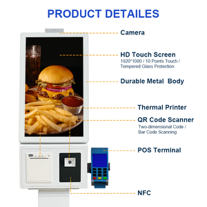 Kiosco de autoservicio interactivo de señalización digital de 21.5/23.8/27 pulgadas con pago con tarjeta para saltar la cola en tiendas de alimentos. - Product Image 3