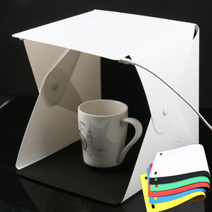 <span class=keywords><strong>Ebuy</strong></span> Kit de caja de tienda de campaña plegable portátil de 40cm con luces LED alimentadas por USB de 30W y opciones de varios colores - Product Image 1