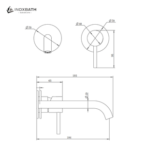 Deux trous dissimulés bassin en acier inoxydable 316 robinet d'eau chaude et froide salle de bain lavabo mélangeur mural pour bassin - Product Image 6