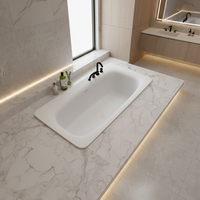 Baignoire autoportante en pierre artificielle à surface solide – Baignoire de trempage colorée et écologique pour projets d'appartements, villas et hôtels