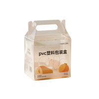 Boîtes en plastique transparentes pliables avec poignée, personnalisées, pour emballages de gâteaux et d'aliments, en PVC transparent