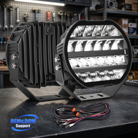 Phare de conduite LED 4x4 de 9 pouces 100W en alliage d'aluminium 12-24V DC, étanche, anti-poussière, antichoc, faisceau combiné, 5 lumières extérieures