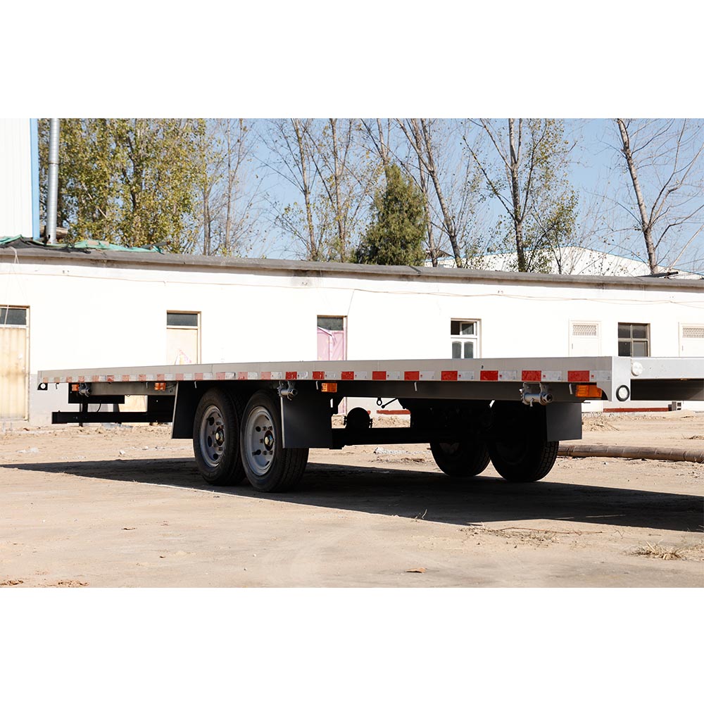 50ton Low Bed 2 Axle Flatbed Low Semi-Trailer Cross Arm Type Suspension Systems Good Online Service Steel Material for Sale