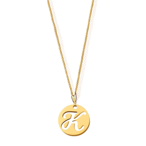 Pendentif lettre en acier inoxydable plaqué or K, 1,9 cm, charme minimaliste pour femme, bijoux fins, à porter au quotidien - Product Image 1