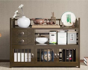 Giá để đồ trà kiểu Trung Hoa cổ điển bằng đất sét tím, để bàn, tiết kiệm không gian, đựng ấm chén trà, nội thất phòng khách - Product Image 4