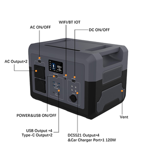 Station d'alimentation portable RHT 1500W 220V avec prise EU, générateur solaire pour le camping en plein air, batterie LiFePO4, station d'alimentation solaire portable - Product Image 1