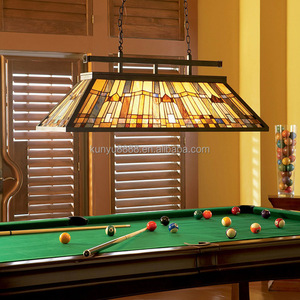 Lámpara Colgante LED Tiffany de Vidrio con 6 Luces, Altura Ajustable, para Mesa de Billar, 2700K, Luz Blanca Cálida, Cuidado de la Vista - Product Image 5