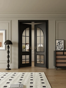 <span class=keywords><strong>Porte</strong></span> battante moderne en aluminium, double vitrage trempé, insonorisée et isolante thermiquement, fonctionnement manuel léger - Product Image 6