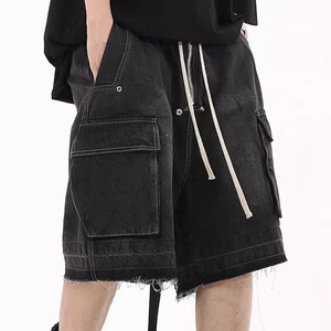 Nuevos Shorts Cargo de Cintura Alta con Estampado de Leopardo y Cristales, con Bolsillos, para Hombre, Negros, 100% Algodón Orgánico, Estilo Bauhaus, con Cierre - Product Image 4