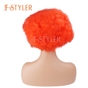 FSTYLER, superventas, peluca sintética rizada <span class=keywords><strong>afro</strong></span> rizada roja, venta al por mayor, venta al por mayor, fábrica, personalizar la peluca de moda <span class=keywords><strong>Disco</strong></span> Rock - Product Image 3