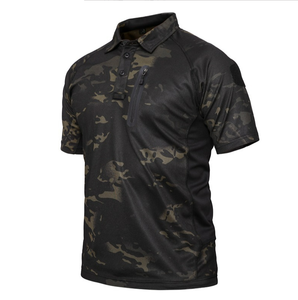 Camiseta de manga corta DFT104 azul, verde khaki, negro, camuflaje CP, camuflaje pitón, con pantalones cortos. - Product Image 2