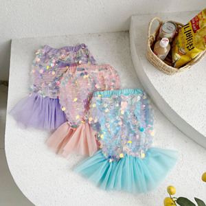 SY verano niña lentejuelas sirena falda Linda dibujos animados Hada princesa falda cola de pez faldas niños moda vestido - Product Image 1
