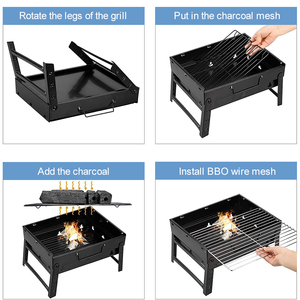 Parrilla de Carbón Portátil Plegable de Acero Inoxidable para Barbacoa, Ideal para Cocinar al Aire Libre, Campamentos, Picnics y Playa - Product Image 5