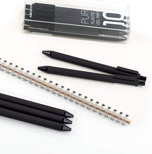 Bolígrafos de gel retráctiles KACO Soft Touch de 0.5 mm con punta fina (color negro, paquete de 10 con tinta negra) 10 piezas por caja Uso en oficina y escuela - Product Image 3