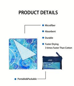 Serviettes de plage brodées de qualité hôtelière, résistantes au sable, avec poche zippée - Product Image 3