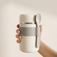 Prêt à expédier - Thermos alimentaire en acier inoxydable de 550 ml, isotherme, portable, anti-fuite, boîte à lunch thermique avec cuillère