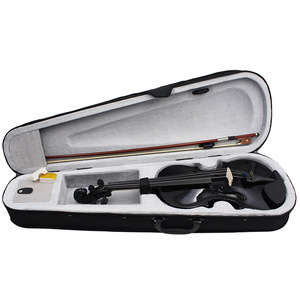 Violon en bois de tilleul <span class=keywords><strong>noir</strong></span> pour débutants, enfants et adultes, pratique, populaire, violon 4/4 - Product Image 4