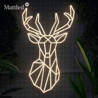 Enseigne néon LED de Noël Joyeux Noël Père Noël Lumière Arbre Flocon de neige Lampe néon en silicone acrylique pour décoration de fenêtre intérieure et extérieure des fêtes