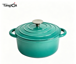 Ensemble de 9 ustensiles de cuisine <span class=keywords><strong>en</strong></span> <span class=keywords><strong>fonte</strong></span> émaillée de qualité supérieure, résistant au four et compatible avec toutes les plaques de cuisson, incluant des cocottes de 3,5 et 5,7 litres - Product Image 2