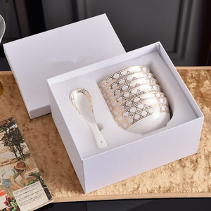 Bone China Bowl Spoon Cutlery Set Fashionable and Exquisite <b>Gift</b> Box Set - Product Image 2
