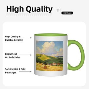 Taza de Cerámica Ecológica Estilo Americano con Asa Blanca y Verde, Diseño de Bulldog de Dibujos Animados para el Día de San Patricio, Sublimada, para Bebidas en Casa - Product Image 5