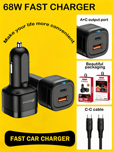 Caricabatterie da Auto Super Veloce 68W PD+QC a Doppia Porta per <span class=keywords><strong>Telefoni</strong></span> Cellulari Android Smartphone <span class=keywords><strong>Samsung</strong></span> <span class=keywords><strong>Galaxy</strong></span> - Product Image 3