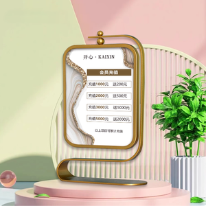 Tùy chỉnh máy tính để bàn thép không gỉ hiển thị đứng kim loại bảng quảng cáo hiển thị menu bảng Áp phích - Product Image 6