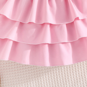 ชุดเด็กผู้หญิงสไตล์เจ้าหญิงหวานแหวว แฟชั่นเสื้อแขนยาวสองชิ้น ชุดกระโปรงจีบประดับโบว์สวยหรู ขายส่งจากโรงงาน - Product Image 6