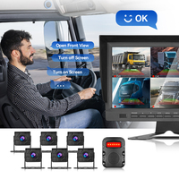 6 Kanallı LCD BSD Kör Nokta Tespit Sistemi 360 Panorama AI Kamera Toz Geçirmez Park Yardımcısı Sesli Alarm Ticari Araç Monitörü