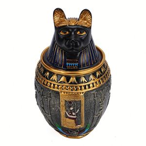 Urna Conmemorativa para Mascotas Hecha a Mano con Resina, con Diseño de la Mitología Egipcia Antigua, para Perros y Gatos, Estatua del Dios Anubis, Recipiente para Cenizas - Product Image 4