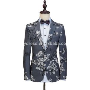 Traje <span class=keywords><strong>de</strong></span> <span class=keywords><strong>Novio</strong></span> Floral para Hombre NA50, Nuevo Estilo, Traje <span class=keywords><strong>de</strong></span> Hombre Hecho a Medida para Regreso a Casa, <span class=keywords><strong>Trajes</strong></span> <span class=keywords><strong>de</strong></span> Vestir Grises Ajustados, Esmoquin con Flores 3D - Product Image 1