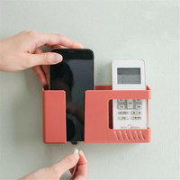 Support mural pour téléphone portable Support pour télécommande Étagère murale multifonctionnelle Boîte de rangement universelle pour hôtel