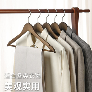 Perchas de madera maciza con gancho rectangular, antideslizantes y sin marcas, para uso en armarios y tiendas de ropa. - Product Image 3