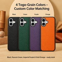 Étui de téléphone en cuir Togo à grain de litchi PU, compatible avec la charge sans fil, coque de protection pour iPhone 12 13 14 15 16