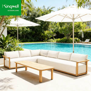 Conjunto de Sofás de Madera de Teca Modernos para Exteriores, Muebles de Jardín de Madera de Teca para Hotel, Parque, Balcón y <span class=keywords><strong>Bistro</strong></span> - Product Image 2