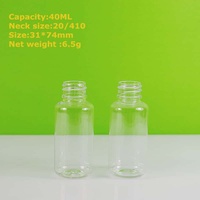 Flacon en plastique vide de 40 ml pour échantillon cosmétique d'huile essentielle de rose