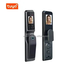 Fechadura de reconhecimento facial, com câmera, impressão digital, cartão magnético, senha automática, interruptor inteligente