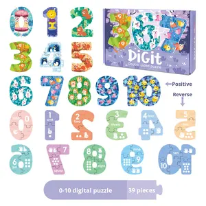 Grand puzzle en papier double face pour enfants de 0 à 7 <span class=keywords><strong>ans</strong></span>, amusant, <span class=keywords><strong>8</strong></span> lettres, thème animal, boîte cadeau éducative, jouet aux coins carrés, 50 pièces - Product Image 6
