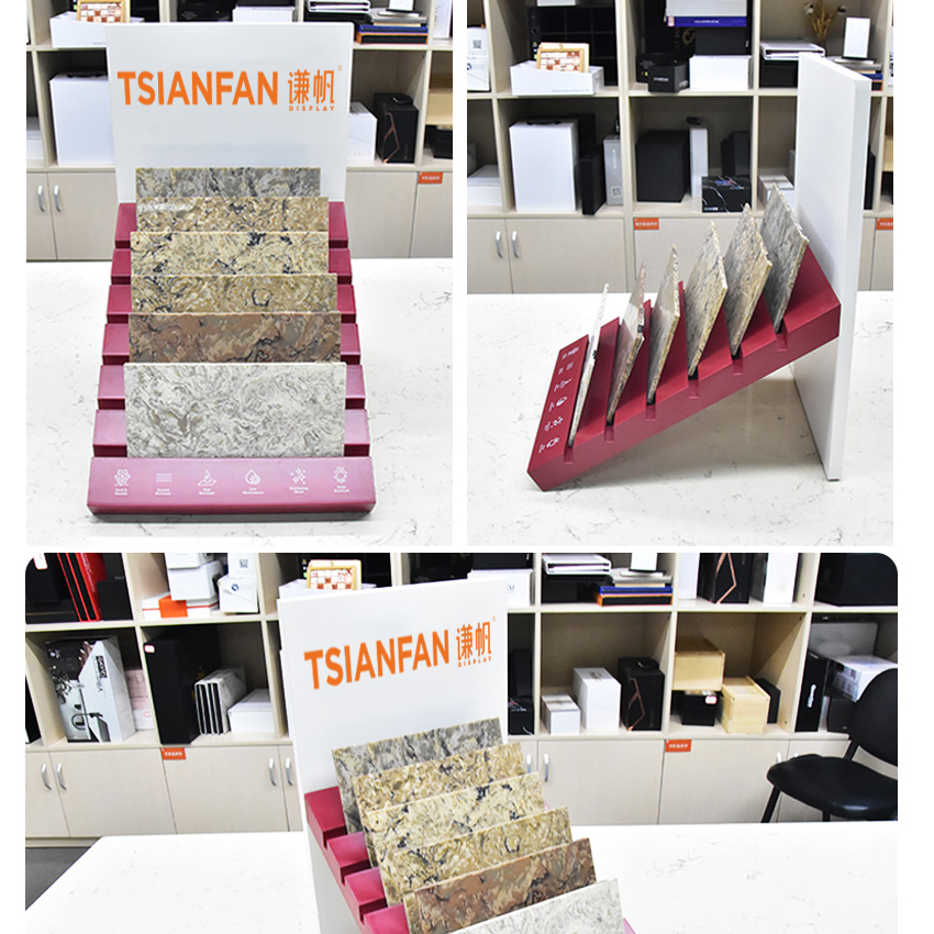 Exposição de fábrica na China Suporte de mesa de quartzo Suporte de bancada de granito MDF Suporte de mesa de pedra artificial Suporte de exposição de mármore