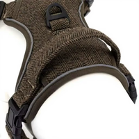 Harnais tactique robuste pour chien avec anneaux en D renforcés, en nylon et tissu denim, écologique, anti-traction, pour grands chiens