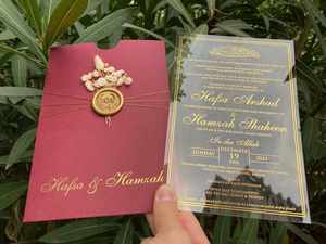 Tarjetas de Invitación Personalizadas de Lujo para Baby Shower o Boda, Impresas con UV en Papel Recubierto, con Sobre, Sello de Cera y Flor Seca - Product Image 5