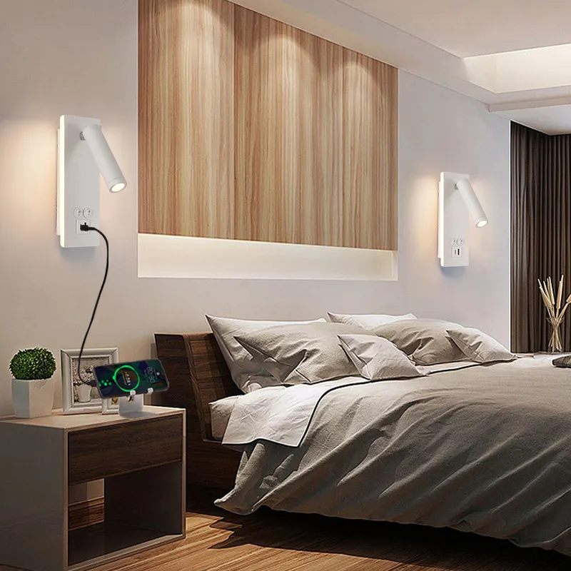 2024 nuevo Hotel pared interior montado en superficie luz de lectura lámpara de pared ajustable para sala de estar dormitorio aplique de pared