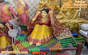 Statues FRP Bhangra pour mariage Punjabi, multicolores, personnalisées, légères, sur le thème du Punjabi, en fibre, statue culturelle, vente pour événements en Irlande - Product Image 4