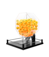 Cage de bingo en acrylique Machine de loterie Ernie manuelle transparente avec boules de couleur Machine de tirage Lucky Dip Lucky Draw Box Lucky Draw